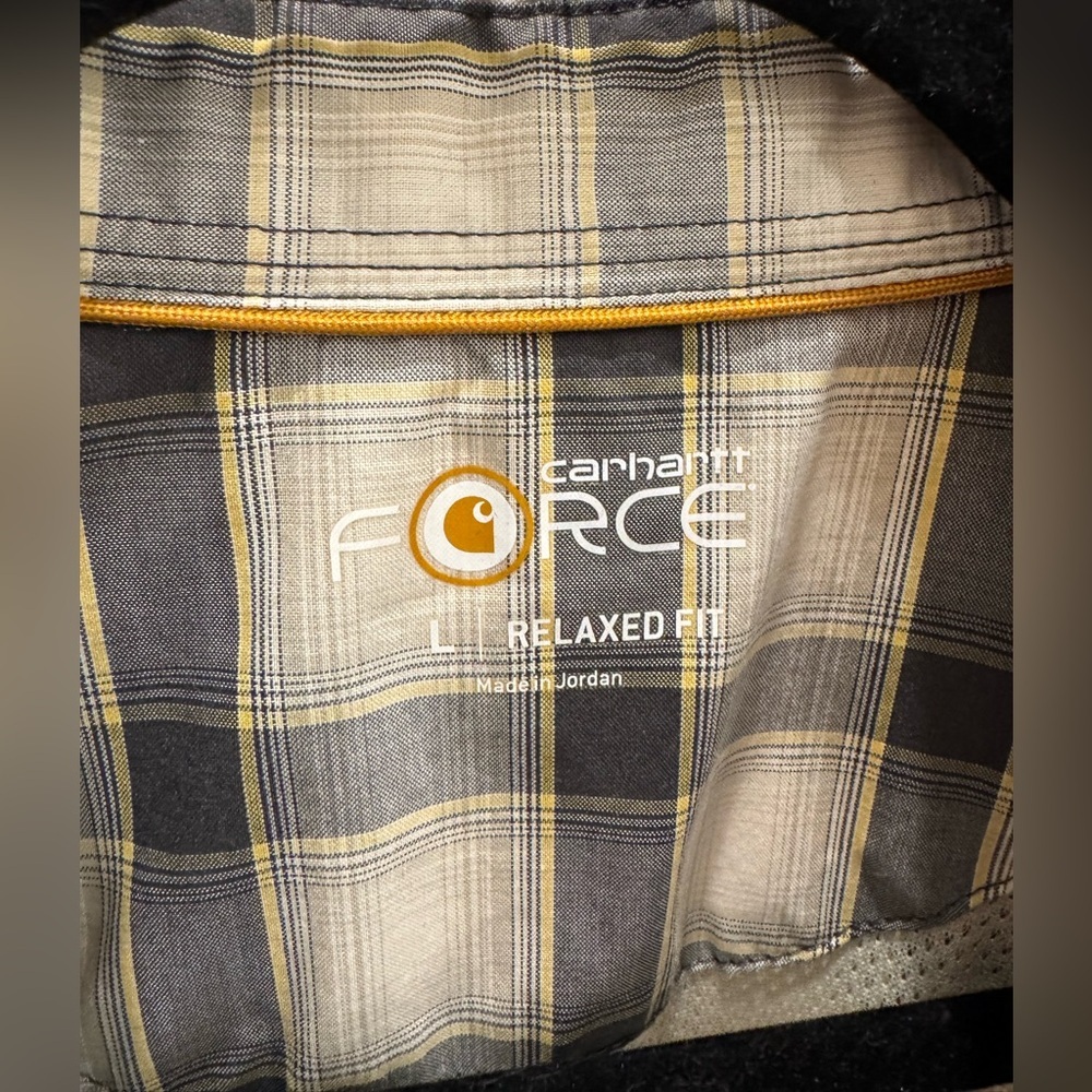 Carhartt Men's Force Plaid Button Down Shirt large - Picture 4 of 5